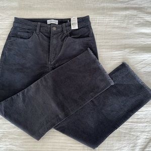 Loft straight corduroy frayed hem jeans